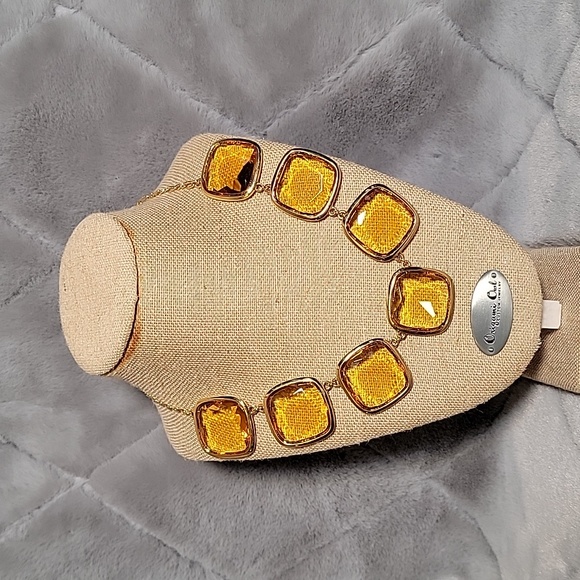 KATE SPADE New York RARE huge GOLDEN CITRINE baubles NECKLACE - Picture 2 of 11